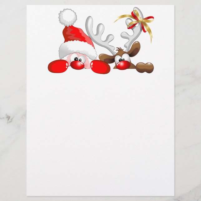 Funny Santa und Rentier Cartoon Letterhead (Vorderseite)
