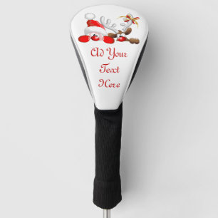 Funny Santa und Rentier Cartoon Ornament Magnet B Golf Headcover