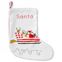 Funny Santa und Rentiere Schlitten Weihnachten Str