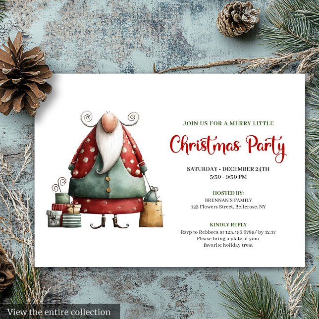 Funny Santa watercolor Christmas party invitation Einladung (Funny Santa watercolor Christmas party invitation

)