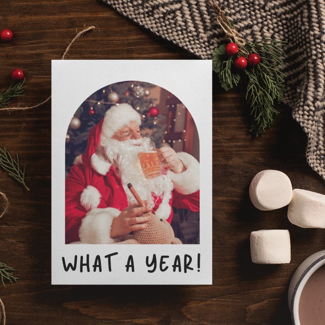 Funny Santa Wunderschöne Zeit Biere Weihnachten (Funny Santa Most Wonderful Time Beer Christmas Holiday Postcard)