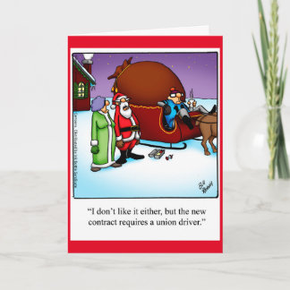 Funny "Santa's Driver" Weihnachtskarte Spaß Feiertagskarte