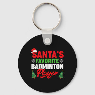 Funny Santas Favorite Badminton Player Weihnachten Schlüsselanhänger
