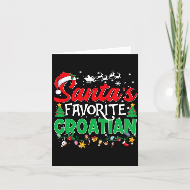 Funny Santas Favorite Croatian Christmas Santa  Karte (Vorderseite)
