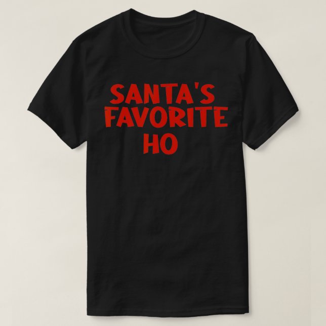 Funny Santa's Favorite Ho Couples Pajama  T-Shirt (Design vorne)