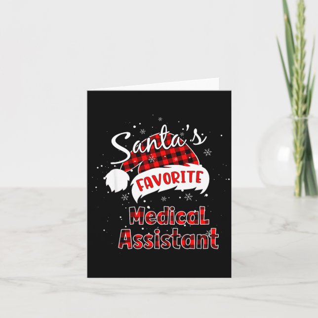 Funny Santa's Favorite Medical Istant Christmas Pa Karte (Vorderseite)