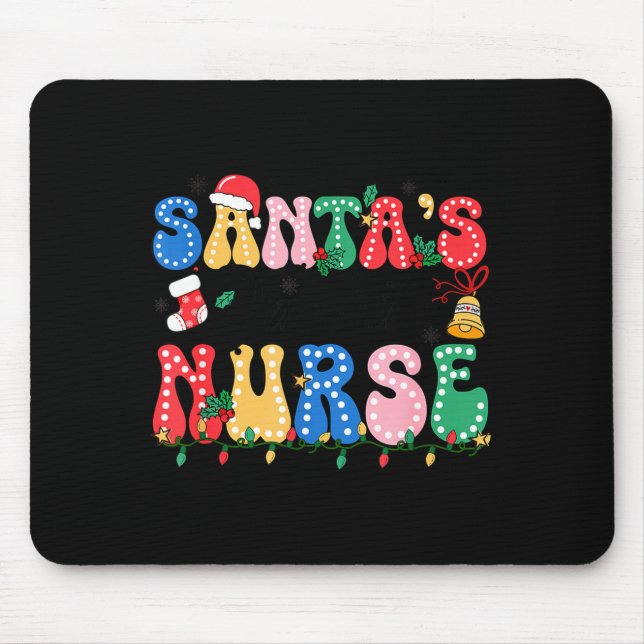 Funny Santa's Favorite Nurse Christmas Nursing Xma Mousepad (Vorne)