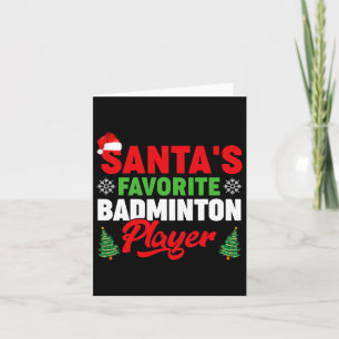 Funny Santa's Lieblings Badminton Player Weihnacht Karte