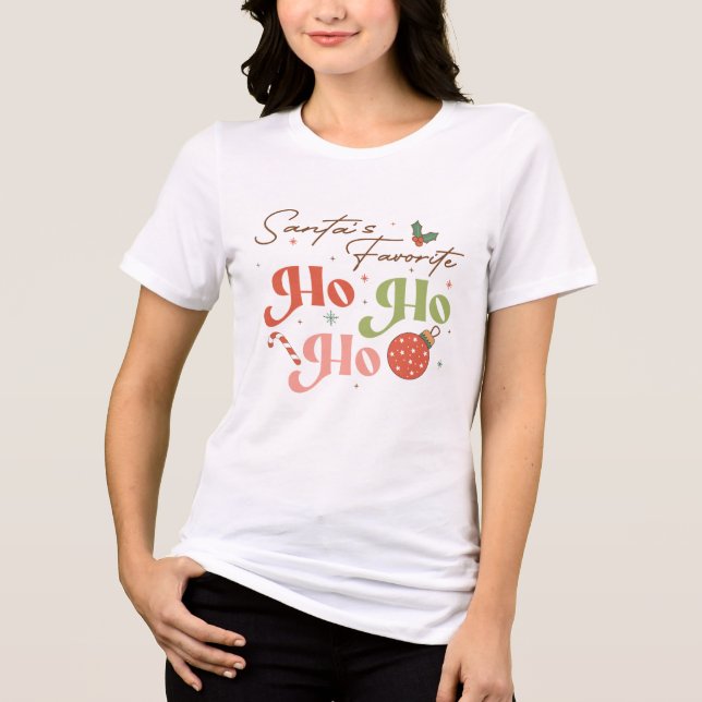 Funny Santa's Lieblings Ho Ho Ho Weihnachten Tri-Blend Shirt (Vorderseite)