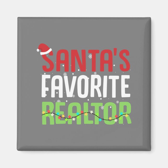 Funny Santa's Lieblings-Realtor-Anwesen Agent Xmas Magnet (Vorne)