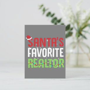 Funny Santa's Lieblings-Realtor-Anwesen Agent Xmas Postkarte