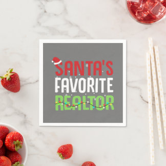 Funny Santa's Lieblings-Realtor-Anwesen Agent Xmas Serviette