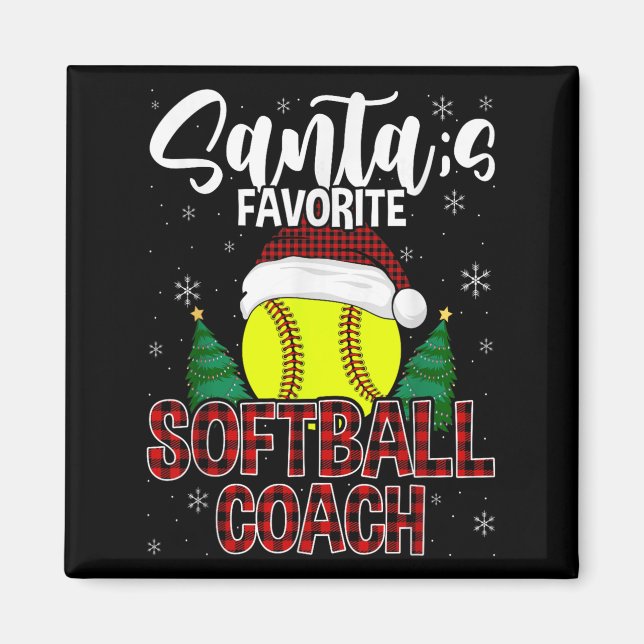 Funny Santa's Lieblings Softball Coach Weihnachten Magnet (Vorne)