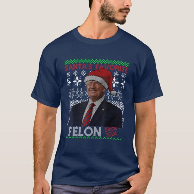 Funny Santa's Lieblingsfelon Seit 2024 Weihnachten T-Shirt (Vorderseite)