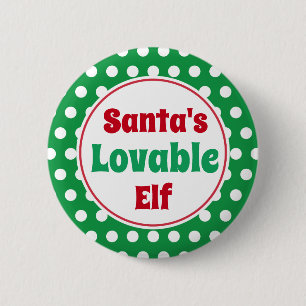 Funny Santa's Lovable Elf Weihnachts-Button-Button Button