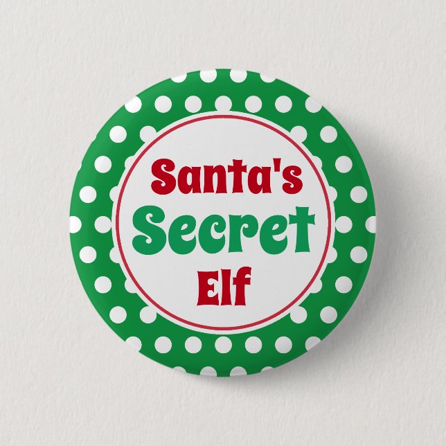 Funny Santa's Secret Elf Weihnachts-Button-Button Button (Vorderseite)