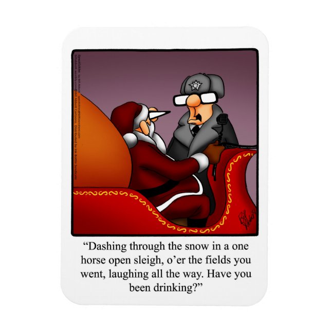 Funny Santa's Sleigh Spaß Magnet Geschenk (Vertikal)