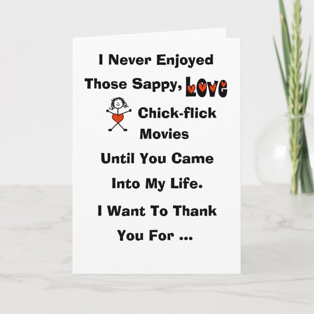 Funny Sappy Chick Flick Card Karte (Vorderseite)
