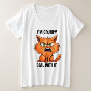 Funny Sarcasm Cat gruselige Wortart Große Größe T-Shirt