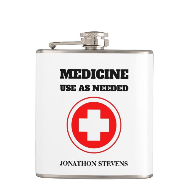 Funny Sarcasm Red Cross Medicine Zitat Flachmann (Vorderseite)