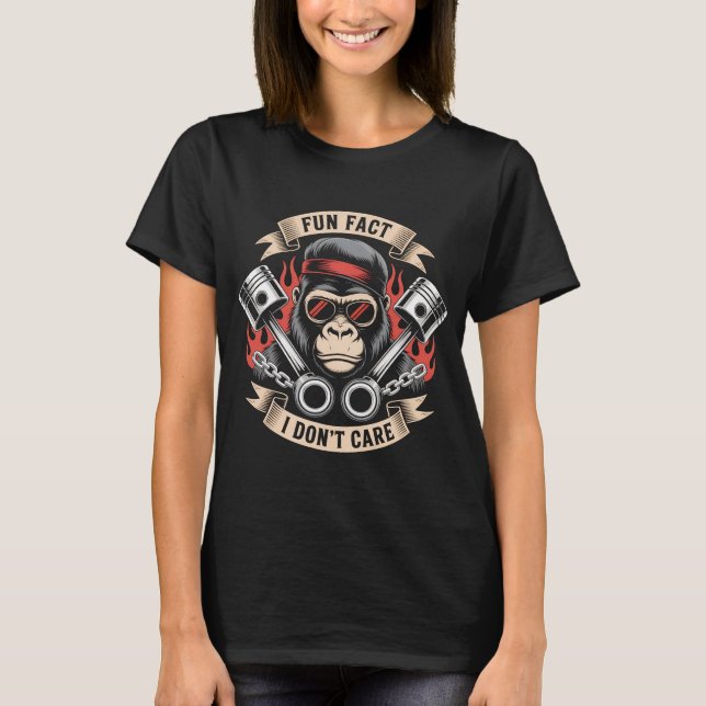 Funny Sarcastic Biker Gorilla Shirt | Spaß I D (Vorderseite)