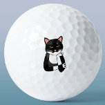 Funny Sarcastic Cat Golfball<br><div class="desc">Eine sarkastische,  unenthusiastische und verärgerte schwarz-weiße Bicolor Tuxedo Katze für Tierfreunde.</div>