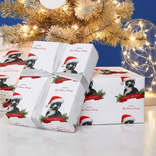 Funny Sarcastic Cat Santas Hat Weihnachten Geschenkpapier (Feiertage)