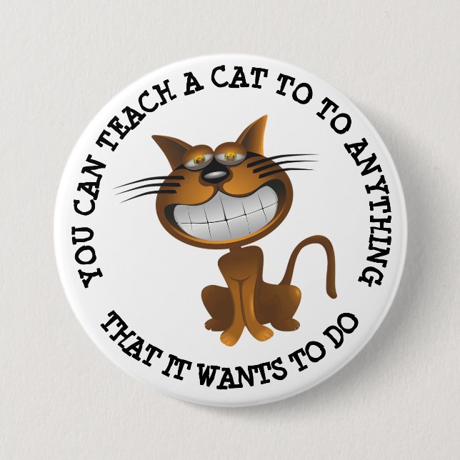 Funny Sarcastic Cat Spaß Button (Vorderseite)