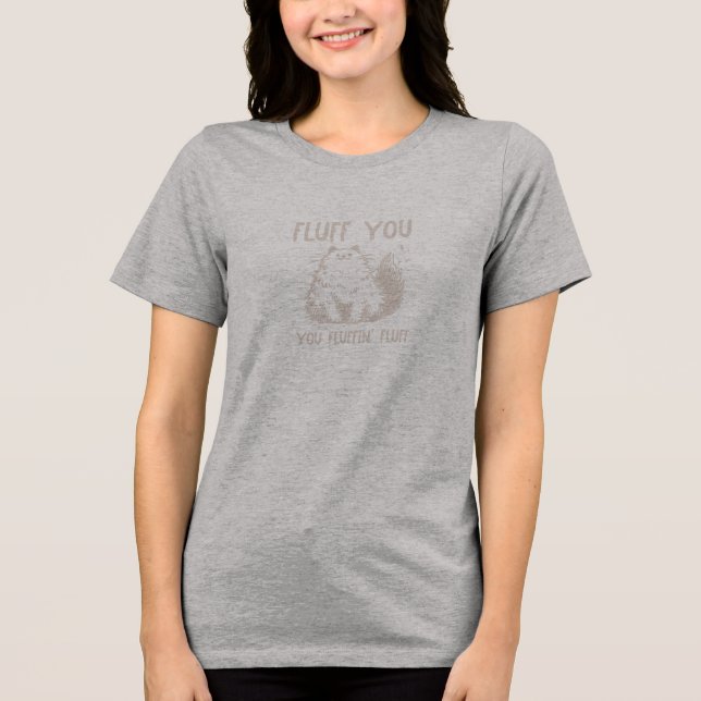 Funny Sarcastic Cat Tri-Blend Shirt (Vorderseite)