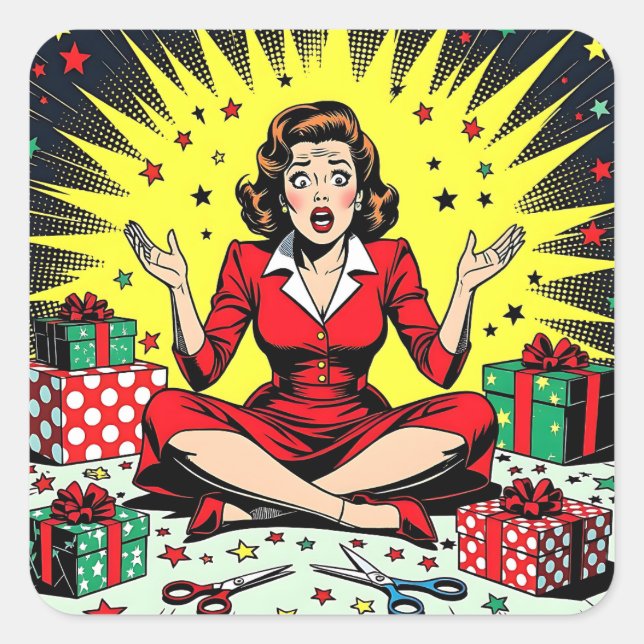 Funny Sarcastic Christmas Humor Quadratischer Aufkleber (Vorderseite)