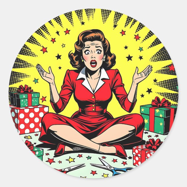 Funny Sarcastic Christmas Humor Runder Aufkleber (Vorderseite)