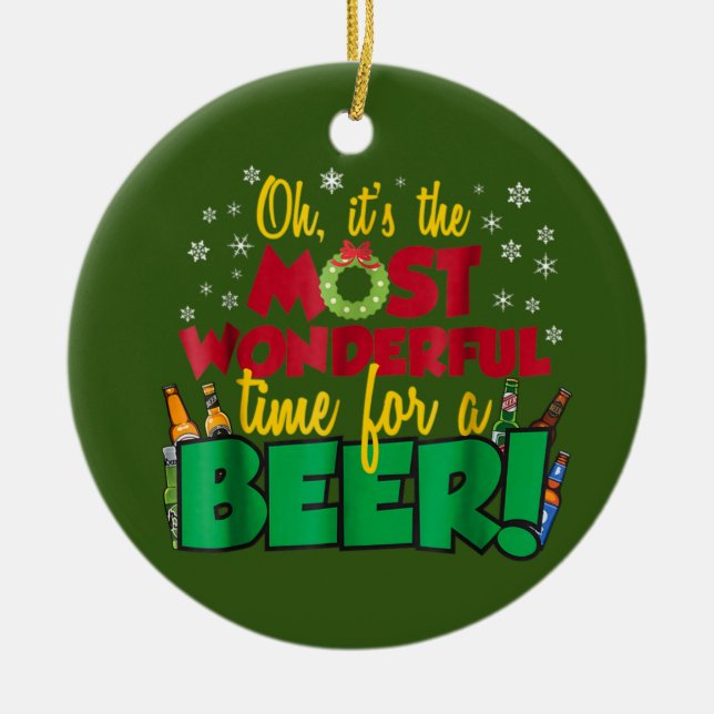 Funny Sarcastic Christmas Most Wonderful Time Keramik Ornament (Vorne)