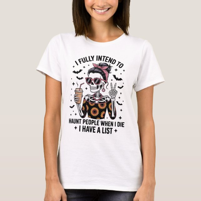 Funny Sarcastic Coffee Skeleton Halloween Spaß T-Shirt (Vorderseite)