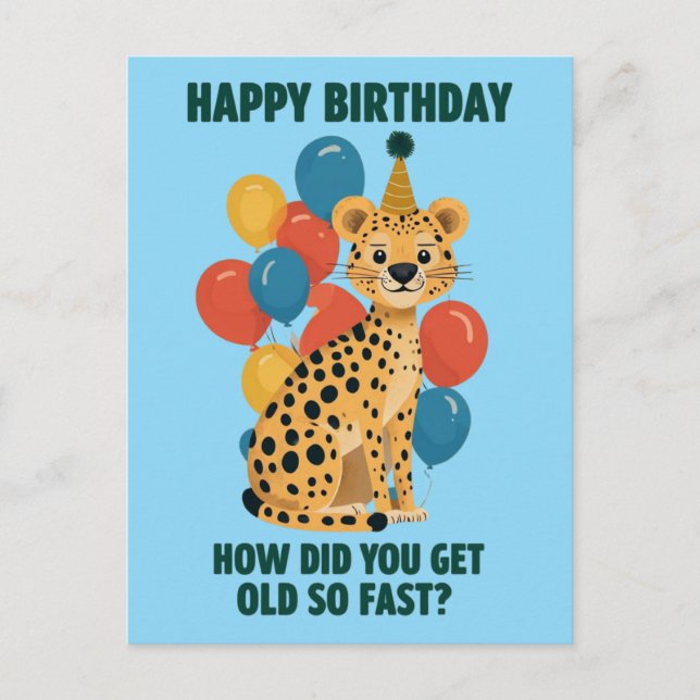 Funny Sarcastic Geburtstagsbotschaften & Age Jokes Postkarte (Vorderseite)