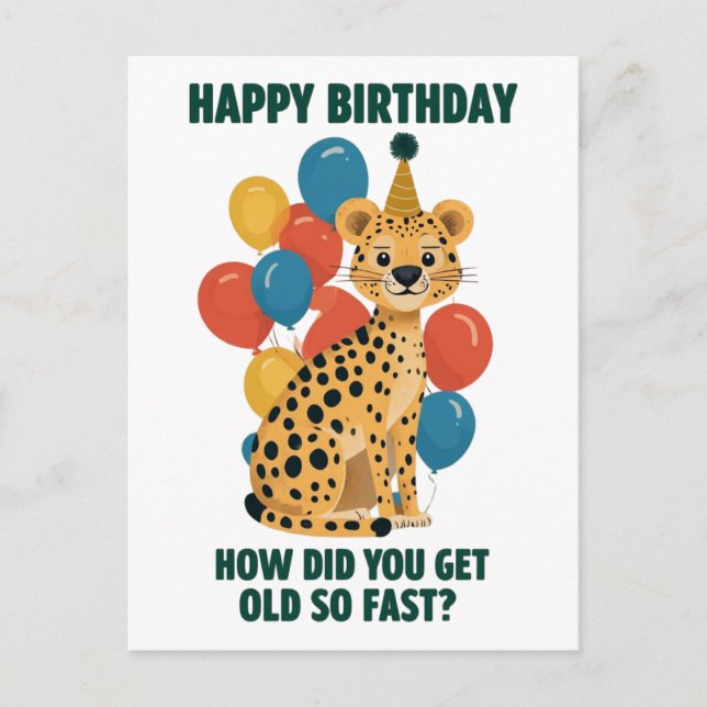 Funny Sarcastic Geburtstagsbotschaften & Age Jokes Postkarte (Vorderseite)