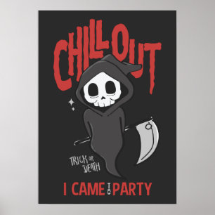 Funny Sarcastic GrimReaper Halloween-Party Poster