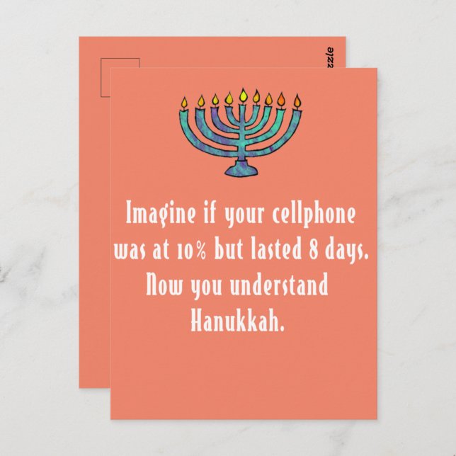 Funny Sarcastic Hanukkah Chanukah Handy Zitat Postkarte (Vorne/Hinten)