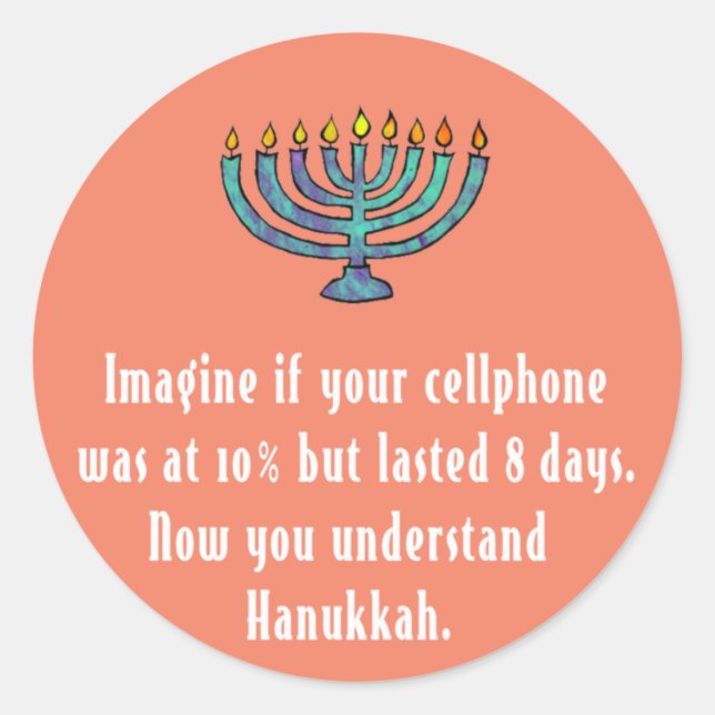 Funny Sarcastic Hanukkah Chanukah Handy Zitat Runder Aufkleber (Vorderseite)