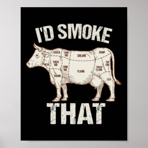 Funny Sarcastic Koch Butcher Cook Grillen ich rauc Poster