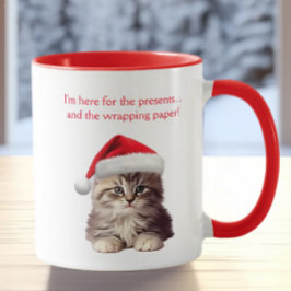 Funny Sarcastic Maine Coon Cat Weihnachtsmannmütze Tasse
