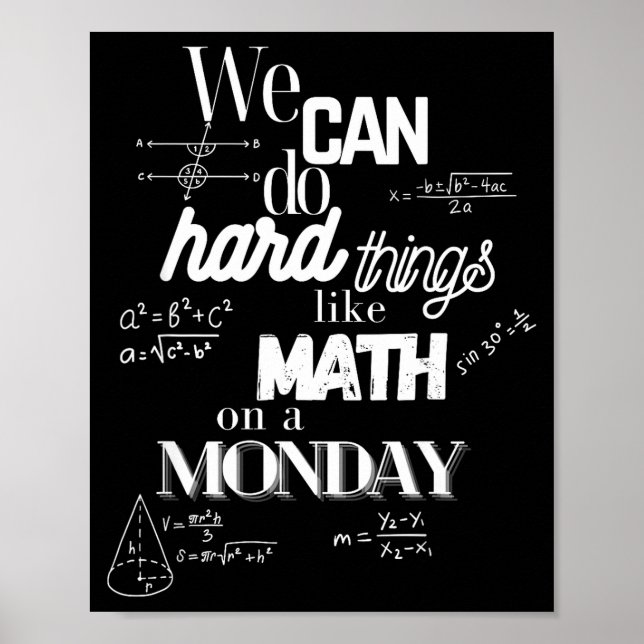 Funny Sarcastic Math Teacher Quote Can Poster (Vorne)