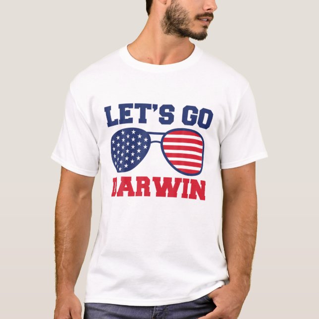 Funny Sarcastic Memes Let's Go Darwin Sonnenbrille T-Shirt (Vorderseite)