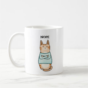 Funny Sarcastic Orange Cat Nope Kaffeetasse