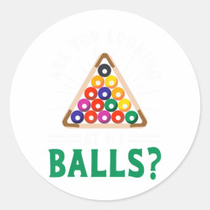 Funny Sarcastic Pool Billiards Slogan Blick Runder Aufkleber