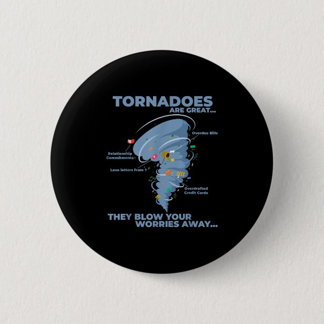 Funny Sarcastic Tornado Infografik Grafik Button (Vorderseite)