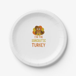 Funny Sarcastic Türkei Familie Matching Thanksgivi Pappteller
