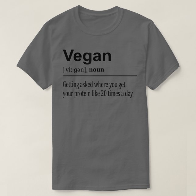 Funny Sarcastic Vegan Definition  T-Shirt (Design vorne)