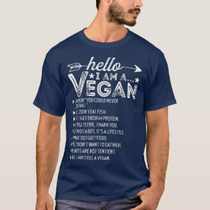 Funny Sarcastic Vegetarian Hallo ich bin ein Vegan T-Shirt