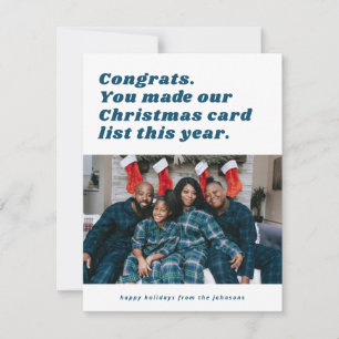 Funny Sarcastic Weihnachtsliste Feiertagskarte