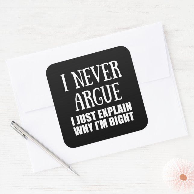 Funny sarcastic Zitate Erwachsenen Humor Sarkasmus Quadratischer Aufkleber (Umschlag)